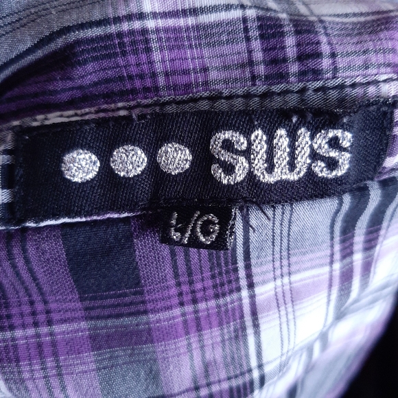 3/4 sleeve plaid button down shirt - Picture 2 of 3